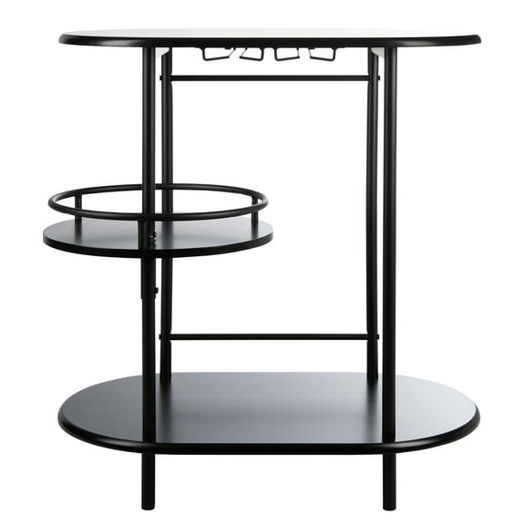 SAFAVIEH Iva Modern Style 3 Tier Swivel Bar Table, Matte Black (29.5 in. W x 17.7 in. D x 32.8 in. H)