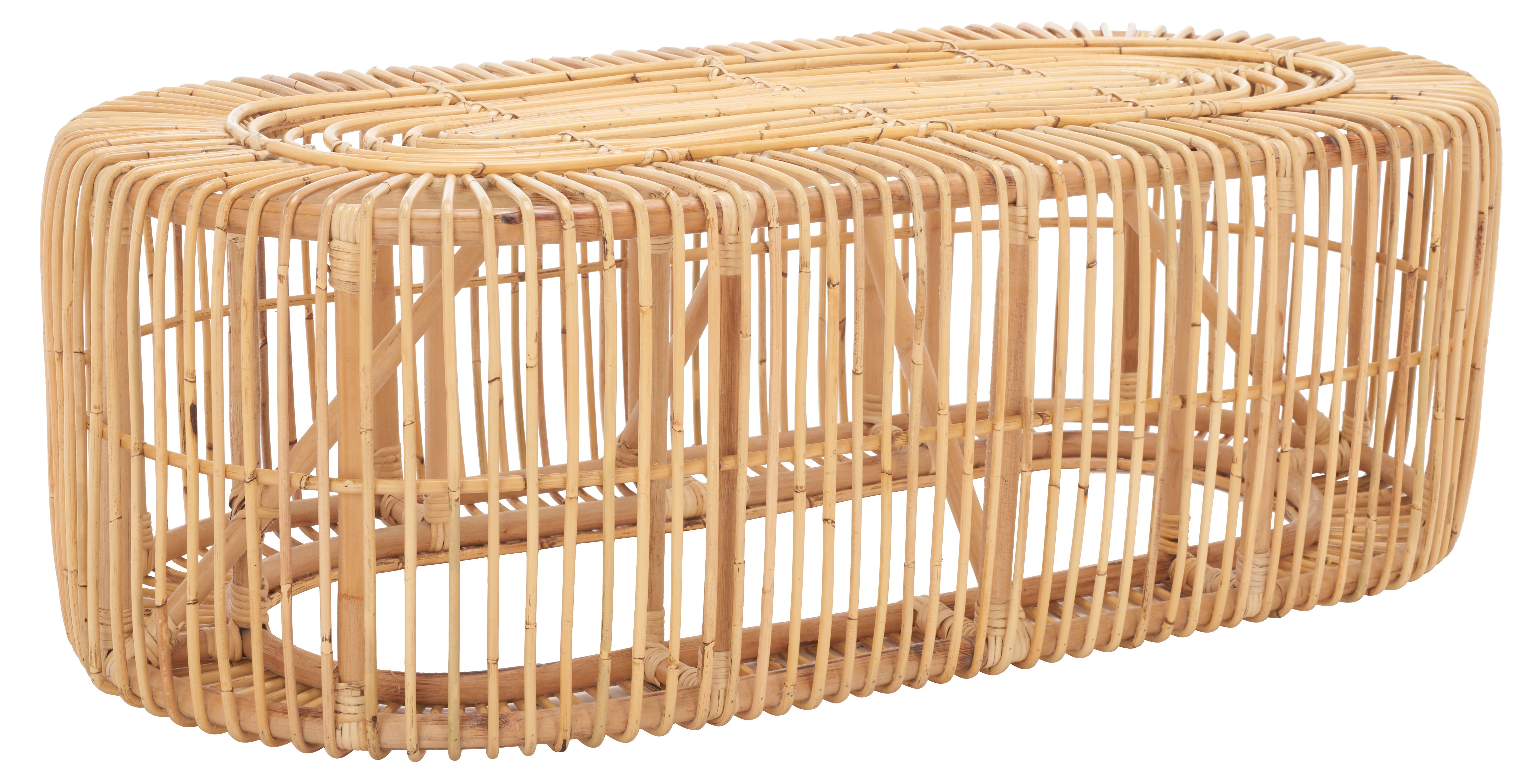 Jabez Natural Rattan Oval Coffee Table with Storage