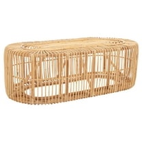 SAFAVIEH Jabez Coastal Oval Coffee Table, Natural