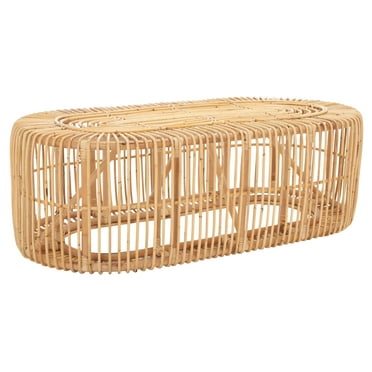 SAFAVIEH Jabez Coastal Oval Coffee Table, Natural