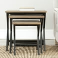 thumbnail image 1 of SAFAVIEH Jack Stacking Tray Tables Black / Oak, 1 of 5