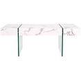 thumbnail image 1 of SAFAVIEH Jacob Contemporary Wood Coffee Table, White/Clear Glass, 1 of 10