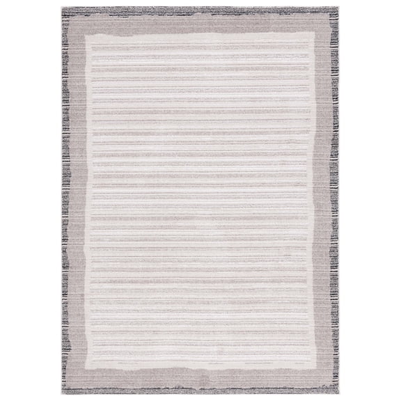 SAFAVIEH Jade Dulcibella Bordered Polyester Area Rug, Ivory/Beige Black, 9' x 12'