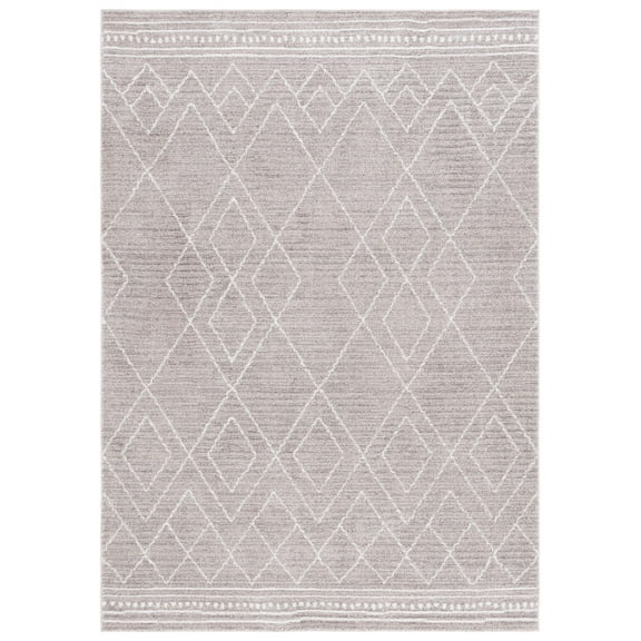 SAFAVIEH Jade Granville Geometric Polyester Area Rug, Beige/Ivory, 8' x 10'