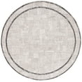 thumbnail image 1 of SAFAVIEH Jade Kingston Bordered Polyester Area Rug, Ivory/Beige Black, 6'7" x 6'7" Round, 1 of 7