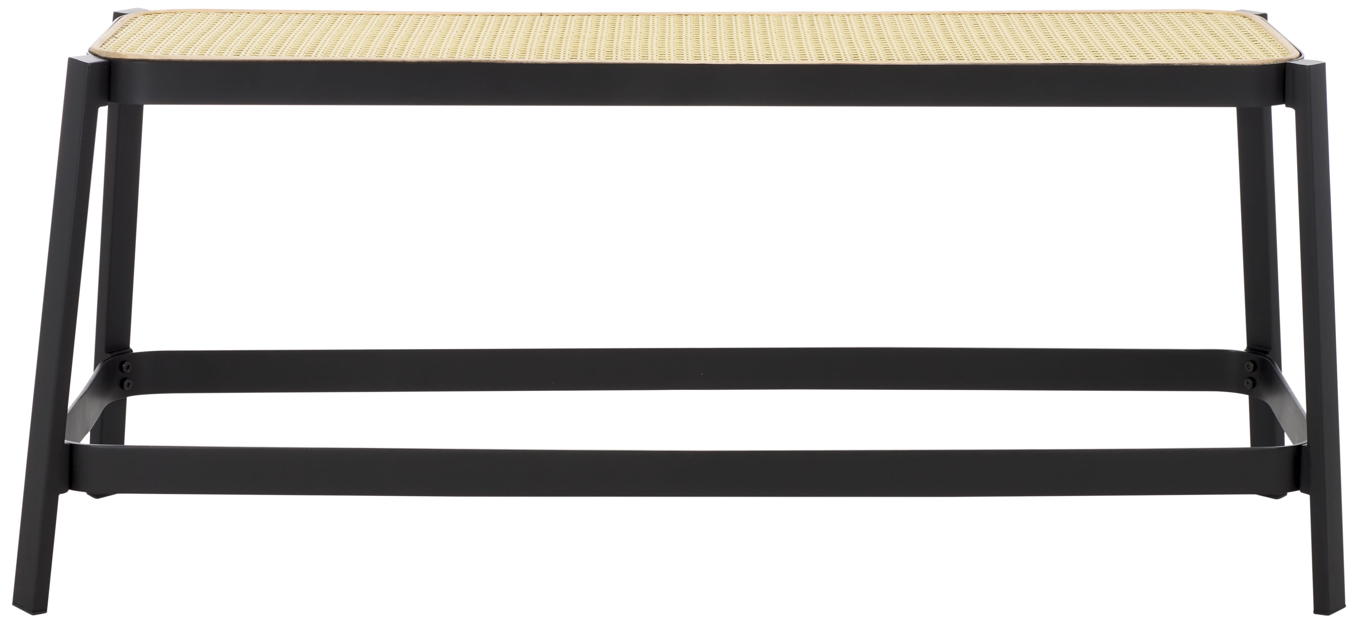 SAFAVIEH Jaguar Coastal Style Cane Bench, Black/Natural (42.3 in. W x 14.8 in. D x 17.8 in. H)