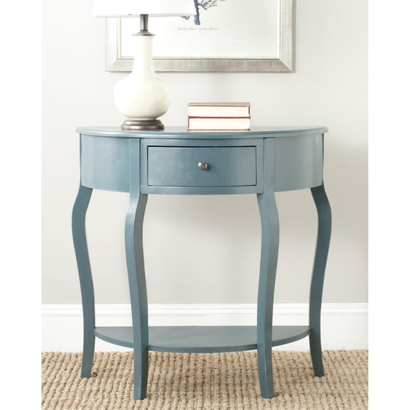 SAFAVIEH Jan Demilune Small Console Table Teal