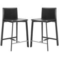 thumbnail image 1 of SAFAVIEH Janet Square Mid Back Counter Stool, Black (Set of 2), 1 of 10