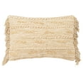 thumbnail image 1 of SAFAVIEH Janine Knitted With Fringe Accent Pillow, 16" x 24", Green, 1 of 4