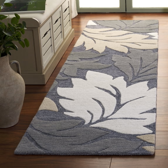 Safavieh Jardin Aiden Leaves Runner Rug, Gray/Beige, 2'3" x 8'