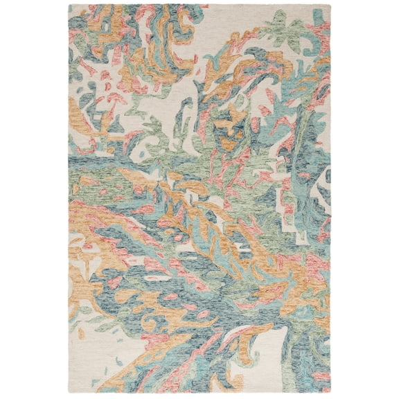SAFAVIEH Jardin Alfreda Floral Area Rug, Ivory/Pink, 8' x 10'
