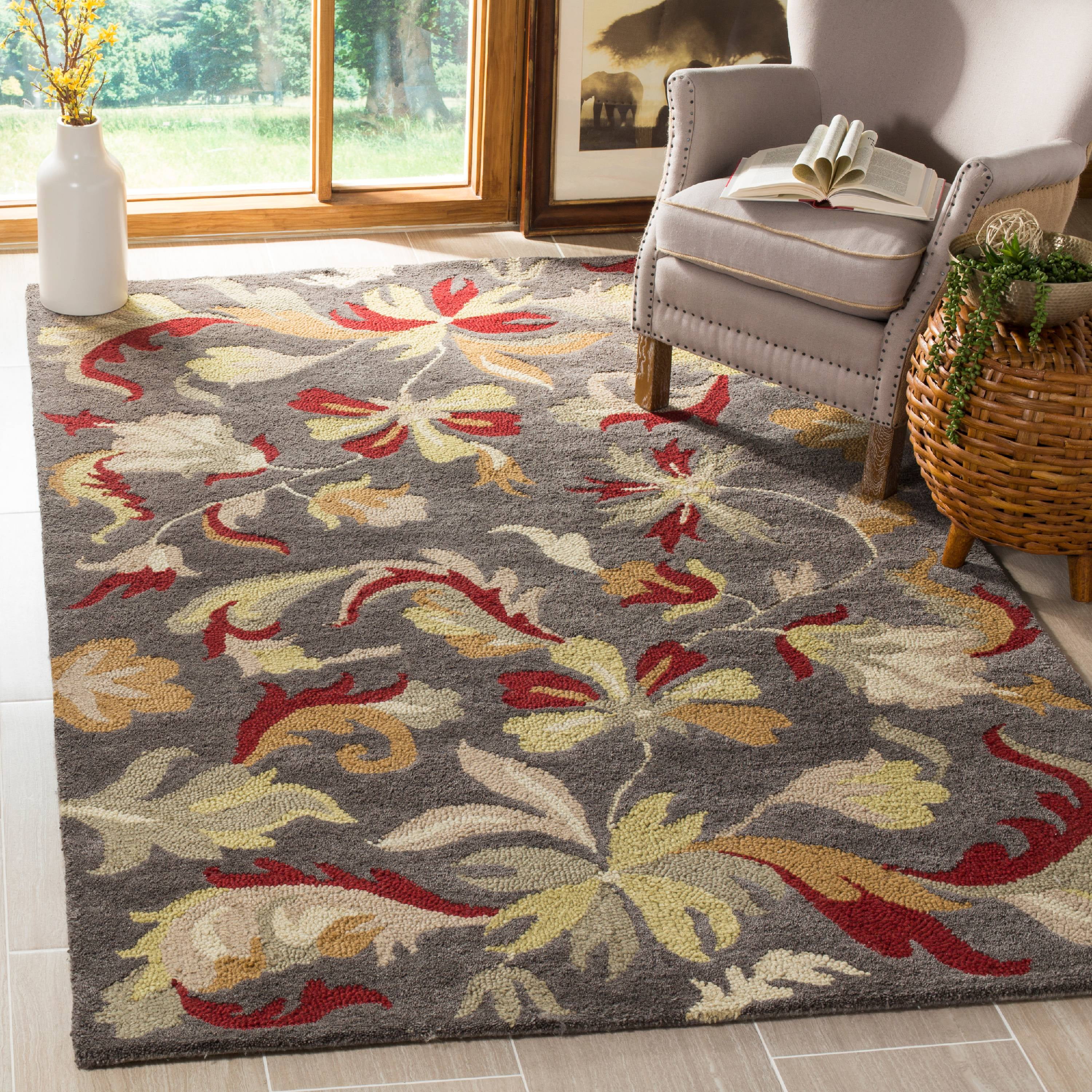 Handmade Gray Wool 8' x 10' Tufted Rectangular Area Rug