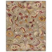 SAFAVIEH Jardin Allieson Floral Wool Area Rug, Sage/Multi, 8' x 10'
