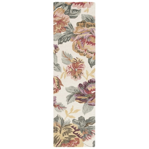 SAFAVIEH Jardin Aloysius Floral Runner Rug, Ivory/Red, 2'3" x 8'