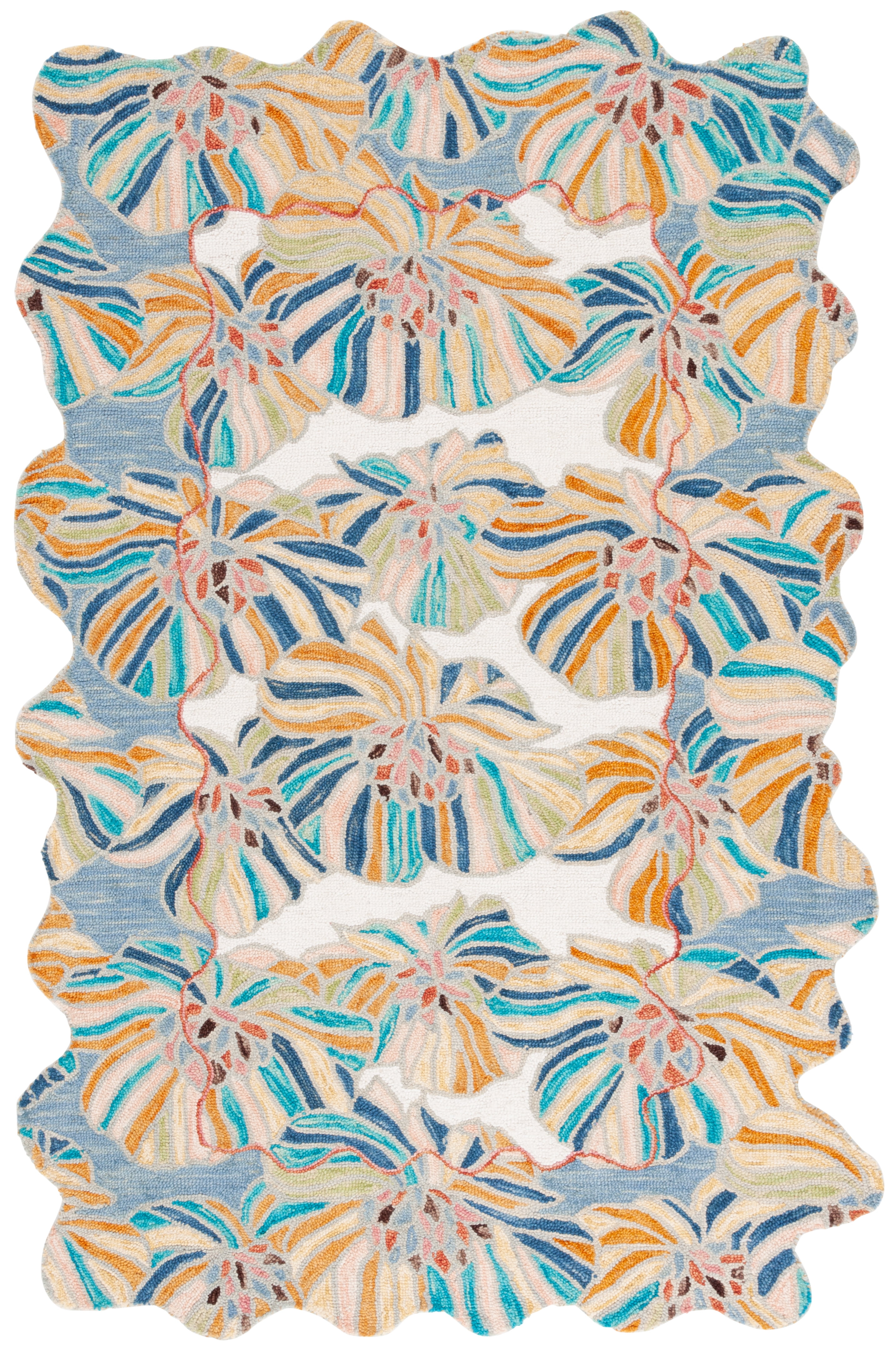 SAFAVIEH Jardin Antonio Floral Area Rug, Ivory/Blue, 8' x 10'