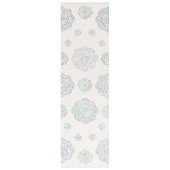 SAFAVIEH Jardin Archimedes Floral Runner Rug, Ivory/Gray, 2'3" x 8'