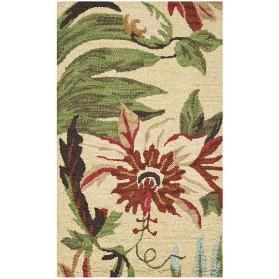 SAFAVIEH Jardin Augustine Floral Wool Area Rug, Ivory/Multi, 2' x 3'