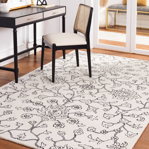 Safavieh Jardin Blair Floral Area Rug, Ivory/Black, 3' x 5'