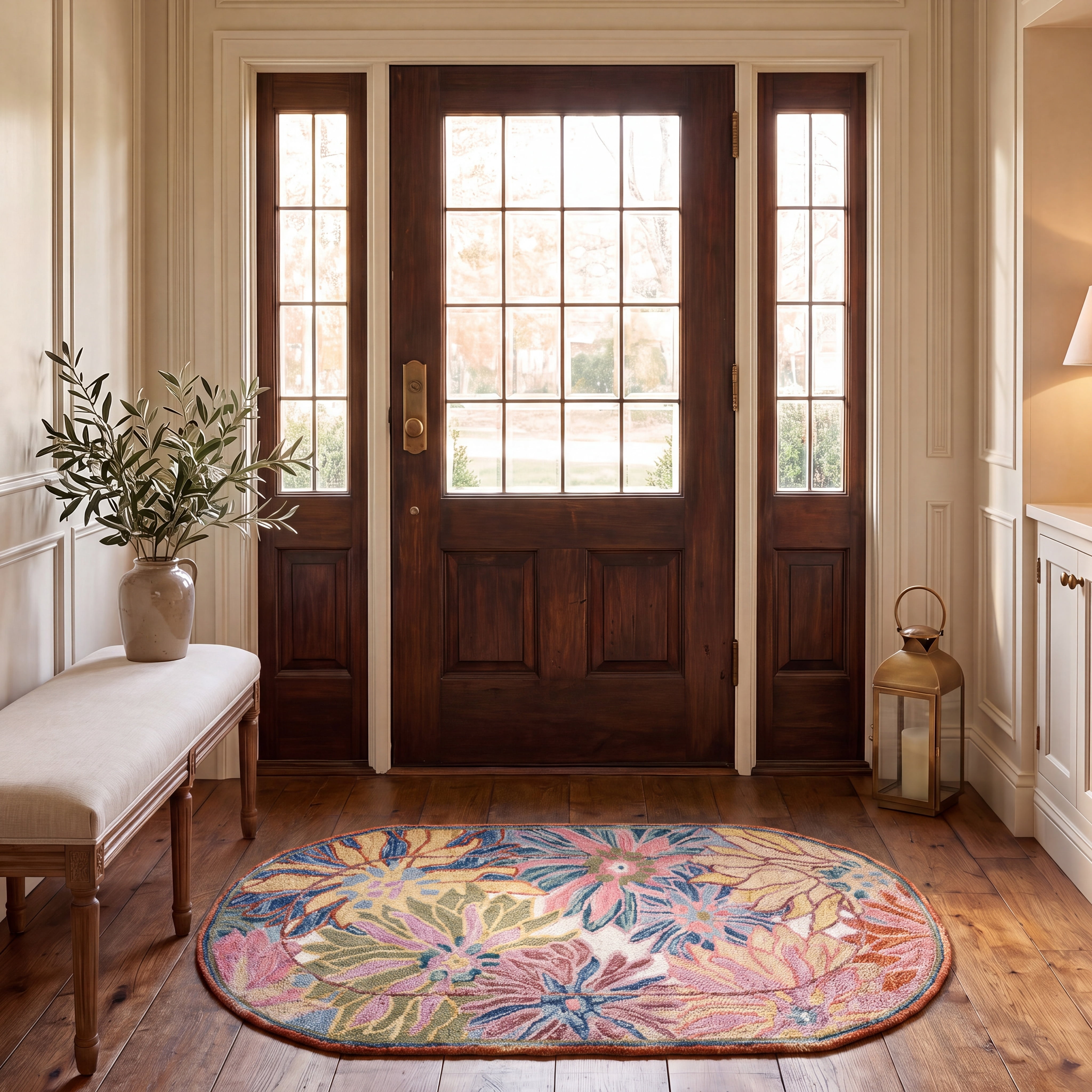 Safavieh Jardin Corine Floral Area Rug, Pink/Rust, 6' x 9' Oval