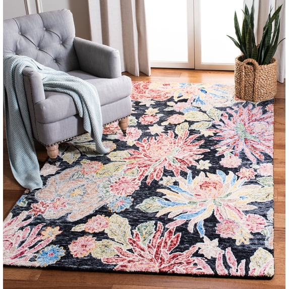 Safavieh Jardin Dahila Floral Area Rug, Charcoal/Red, 5' x 8'