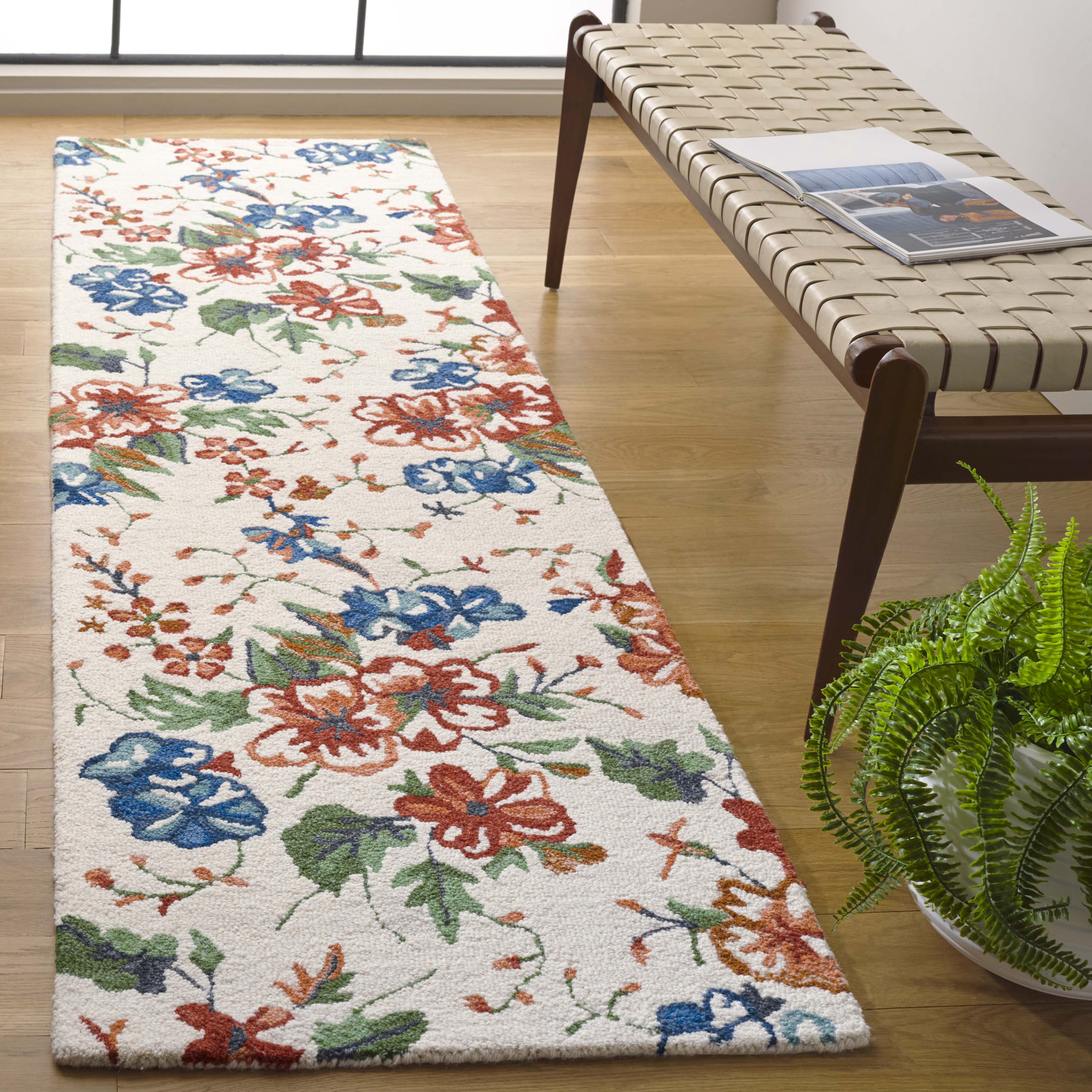 Safavieh Jardin Dorian Floral Runner Rug, Ivory/Orange, 2'3" x 8'