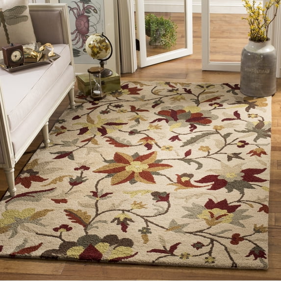 Safavieh Jardin Dulcibella Floral Wool Area Rug, Beige/Multi, 5' x 8'