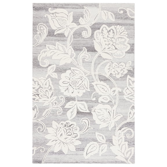 SAFAVIEH Jardin Isidor Floral Area Rug, Gray/Ivory, 8' x 10'