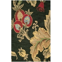 SAFAVIEH Jardin Hamilton Floral Wool Area Rug, Black/Multi, 4' x 6'