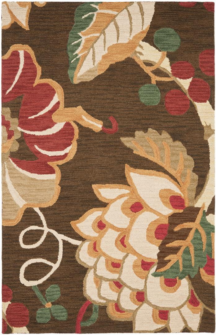 Jardin Brown Floral Hand-Tufted Wool Area Rug 8' x 10'