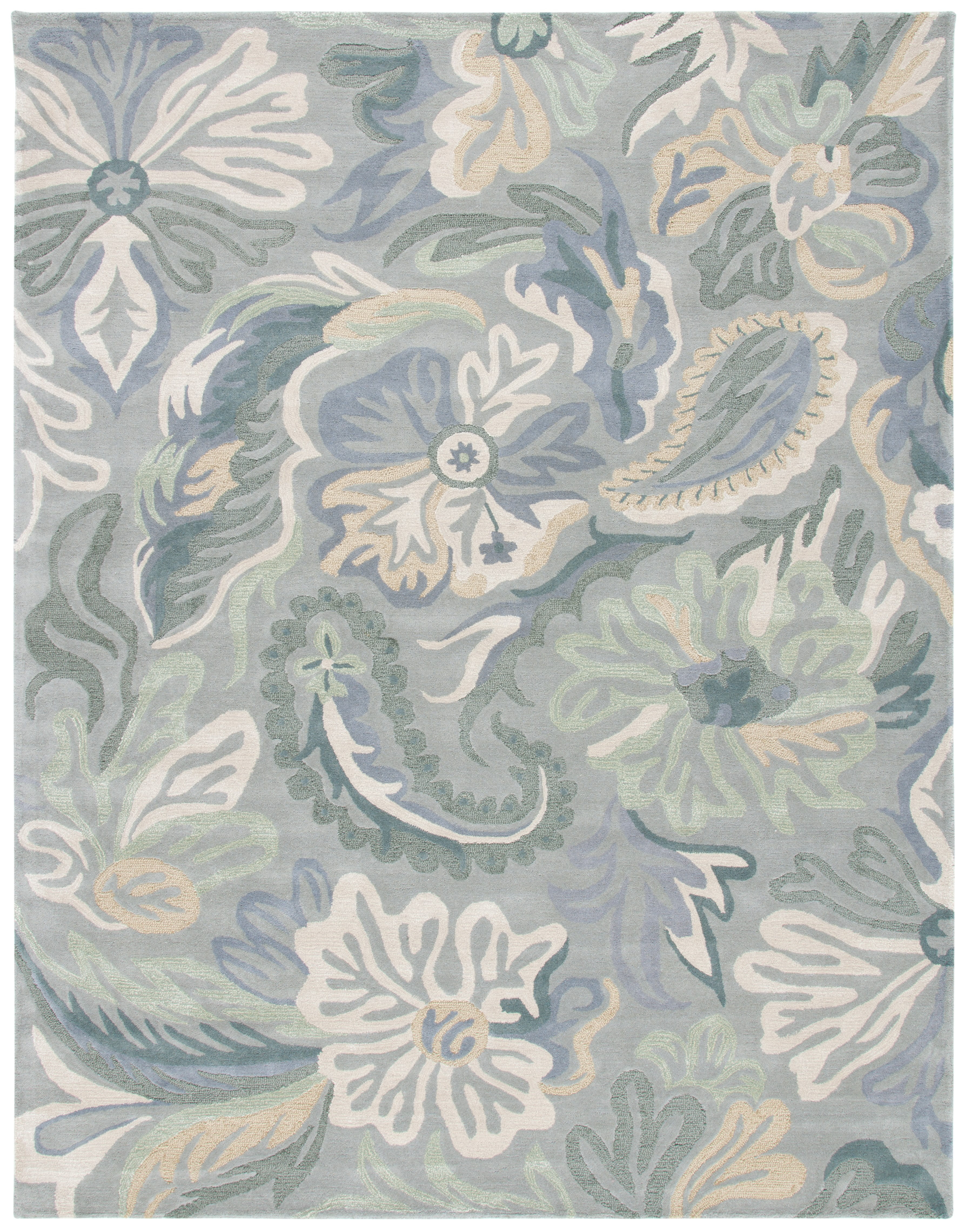 Jardin Gray Floral Hand-Tufted Wool Area Rug, 8' x 10'