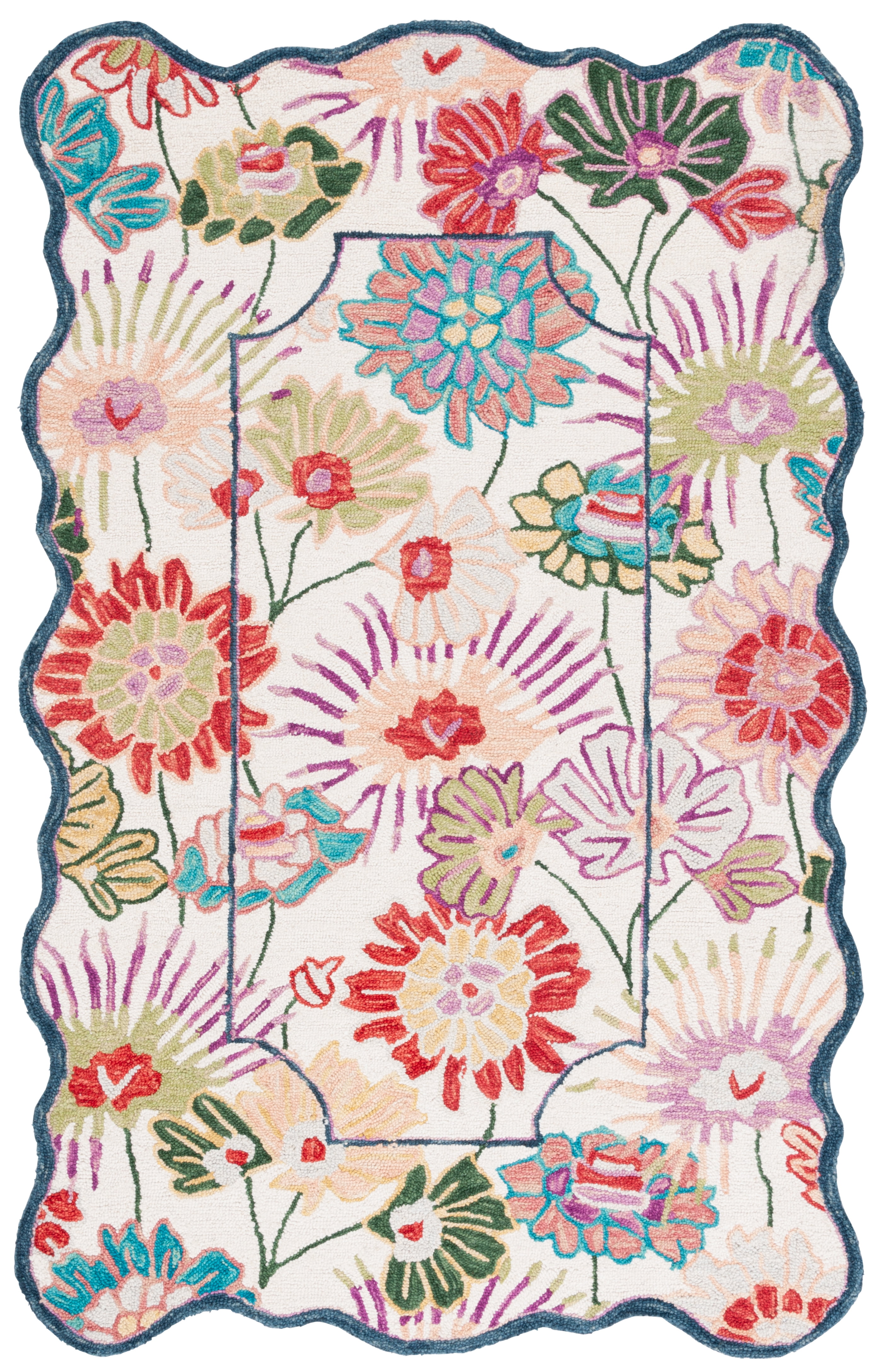 SAFAVIEH Jardin Jack Floral Area Rug, Green/Ivory, 5' x 8'