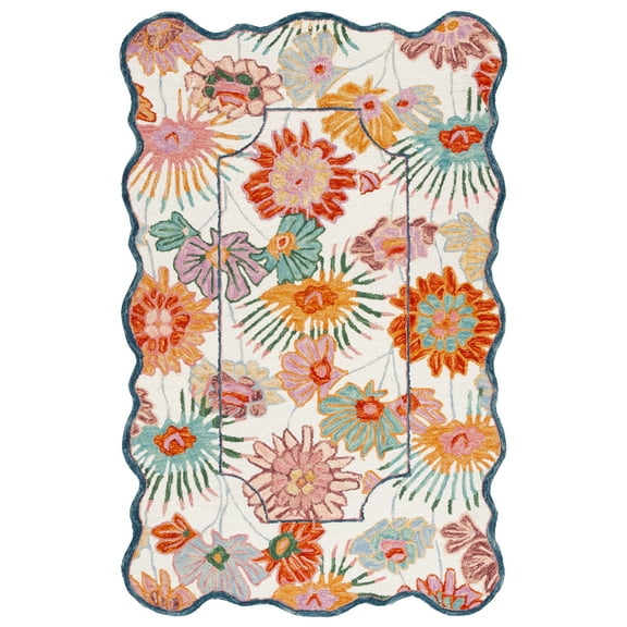 SAFAVIEH Jardin Jack Floral Area Rug, Ivory/Rust, 8' x 10'