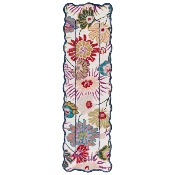 SAFAVIEH Jardin Jack Floral Runner Rug, Green/Ivory, 2'3" x 8'