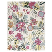 SAFAVIEH Jardin Jamaar Floral Wool Area Rug, Ivory/Pink, 8' x 10'