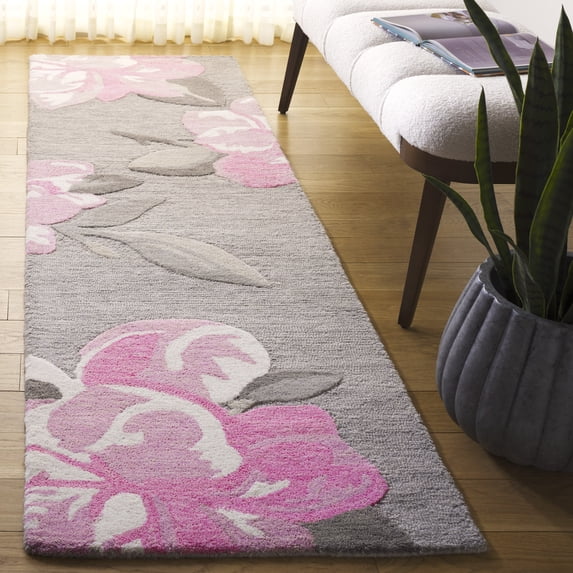 Safavieh Jardin Jessie Floral Runner Rug, Gray/Pink, 2'3" x 8'