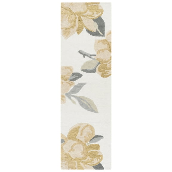 SAFAVIEH Jardin Jessie Floral Runner Rug, Ivory/Beige, 2'3" x 8'