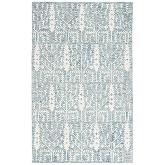 SAFAVIEH Jardin Jillian Floral Area Rug, Blue/Ivory, 6' x 9'