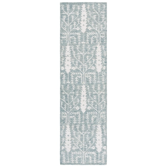 SAFAVIEH Jardin Jillian Floral Runner Rug, Blue/Ivory, 2'3" x 8'
