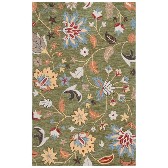 SAFAVIEH Jardin Jimmy Floral Area Rug, Green/Blue, 2' x 3'