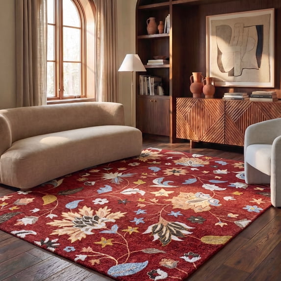 Safavieh Jardin Jimmy Floral Area Rug, Red/Orange, 5' x 8'