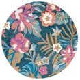 thumbnail image 1 of SAFAVIEH Jardin Korbin Floral Wool Area Rug, Blue/Pink, 6' x 6' Round, 1 of 8