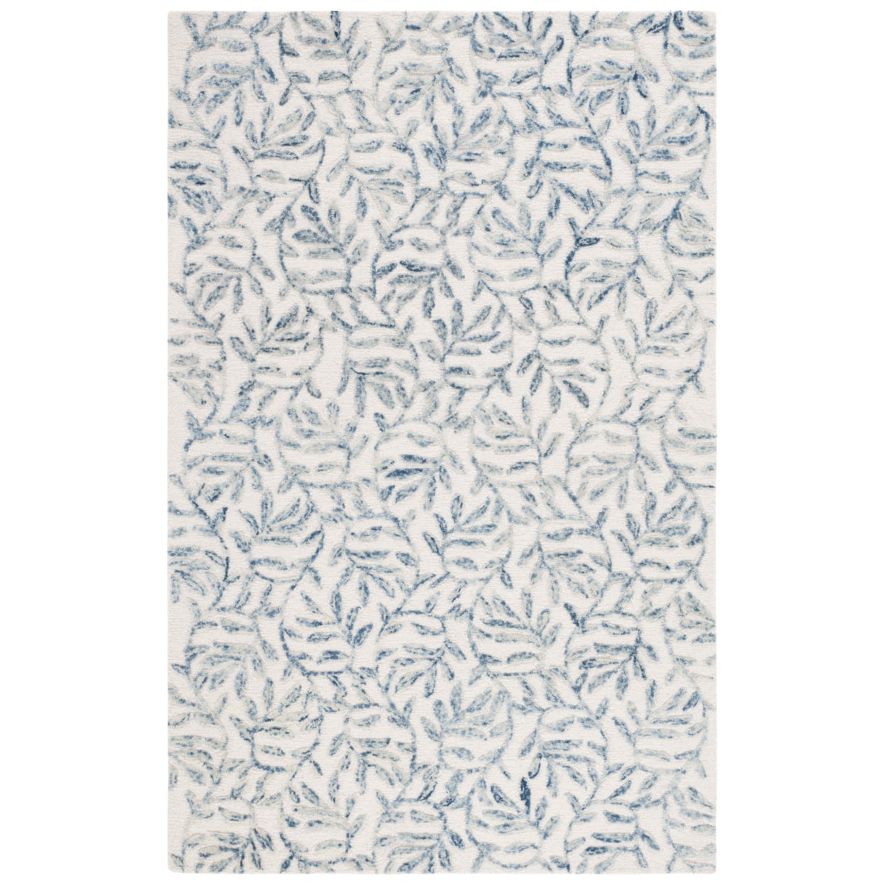 SAFAVIEH Jardin Lailee Leaves Area Rug, Ivory/Blue, 3' x 5'