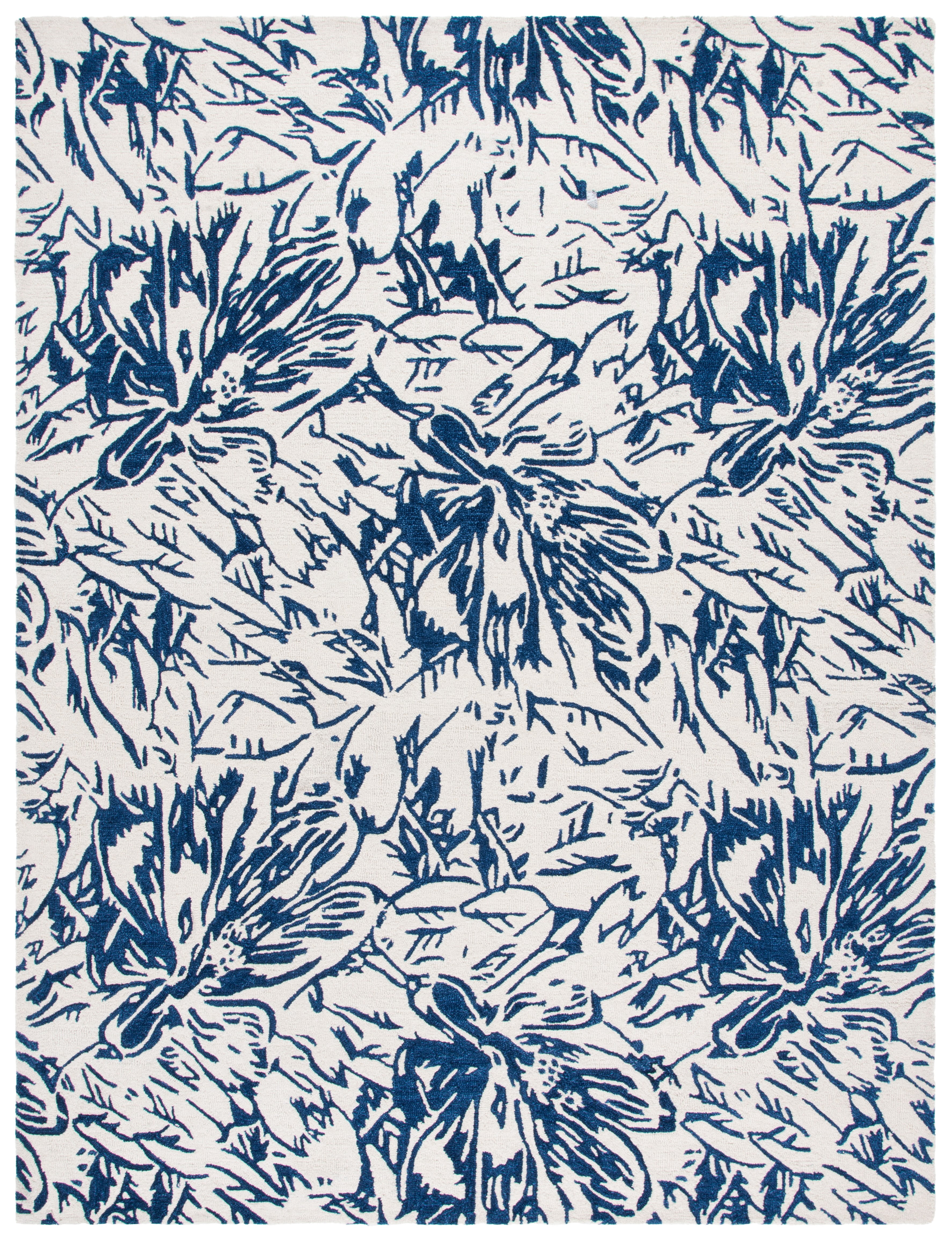 SAFAVIEH Jardin Lalia Floral Area Rug, Ivory/Blue, 8' x 10'