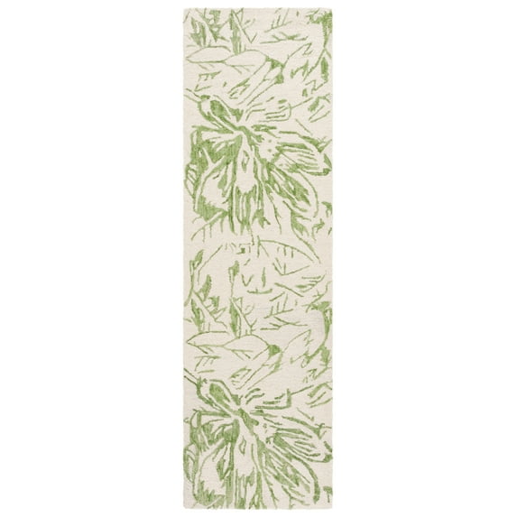 SAFAVIEH Jardin Lalia Floral Runner Rug, Ivory/Green, 2'3" x 8'