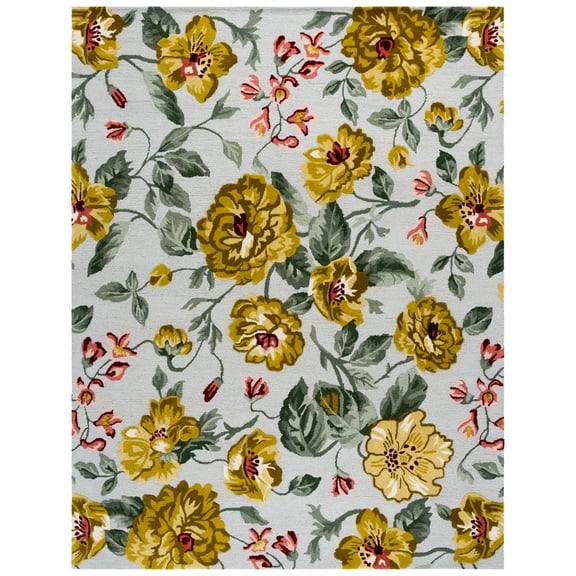 SAFAVIEH Jardin Leland Floral Area Rug, Gold/Sage, 8' x 10'