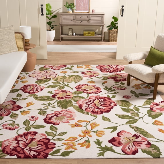 Safavieh Jardin Leland Floral Area Rug, Ivory/Pink, 9' x 12'