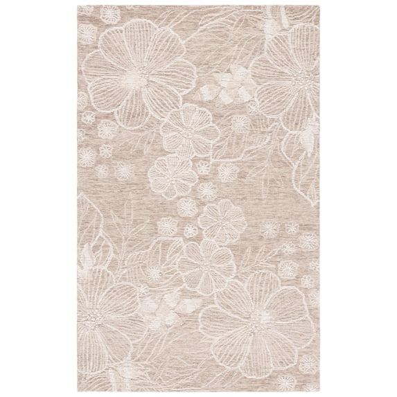 SAFAVIEH Jardin Lucetta Floral Area Rug, Beige/Ivory, 4' x 6'