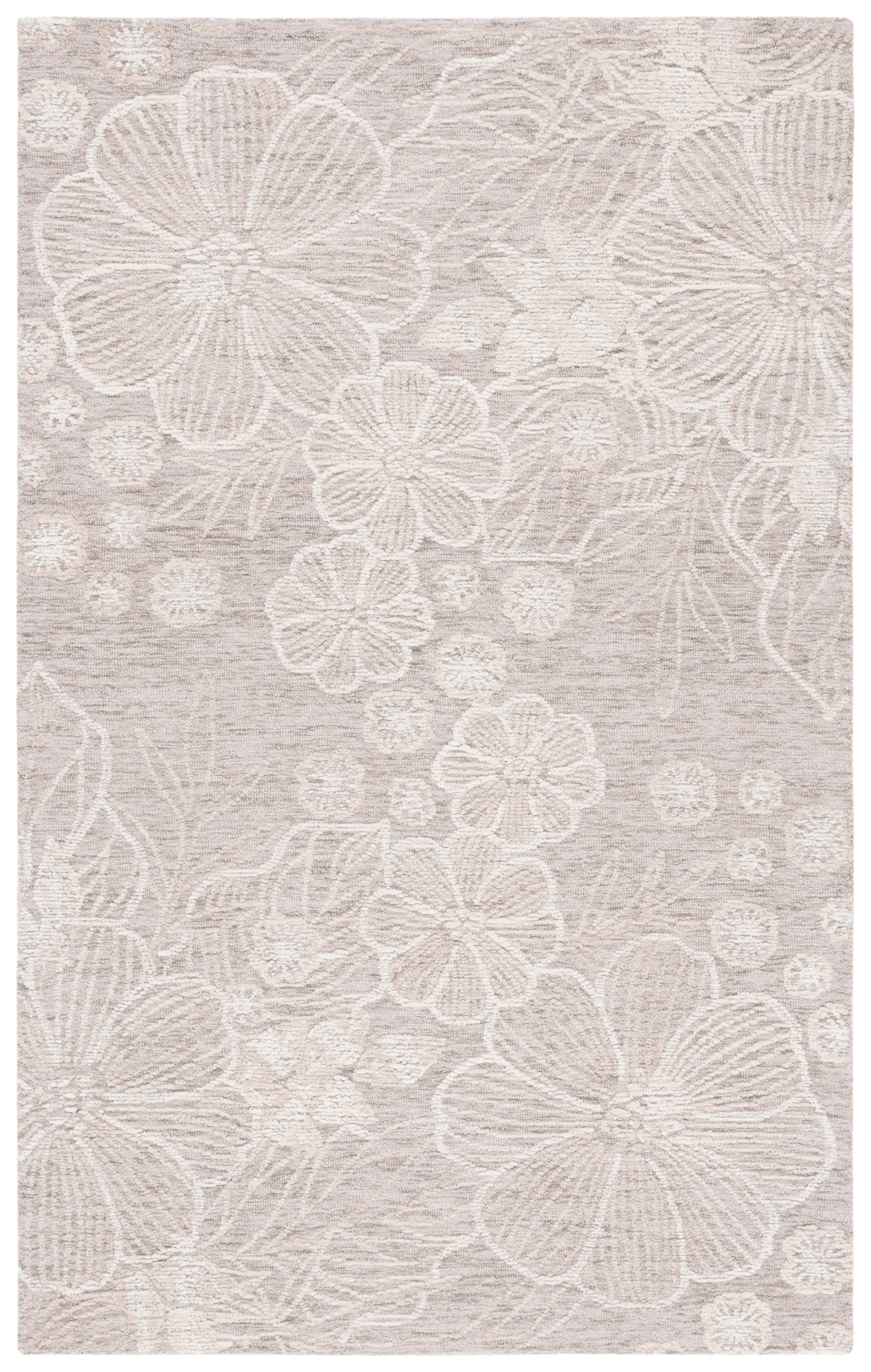 SAFAVIEH Jardin Lucetta Floral Area Rug, Grey/Ivory, 5' x 8'