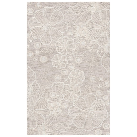 SAFAVIEH Jardin Lucetta Floral Area Rug, Grey/Ivory, 8' x 10'
