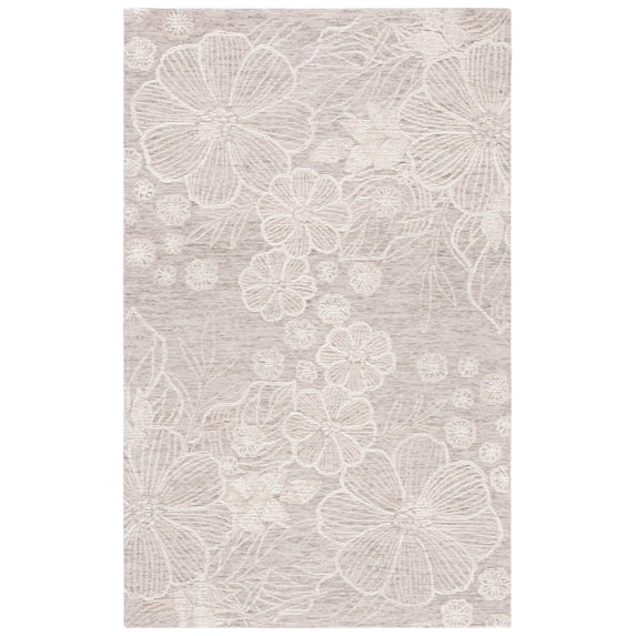SAFAVIEH Jardin Lucetta Floral Area Rug, Grey/Ivory, 8' x 10'